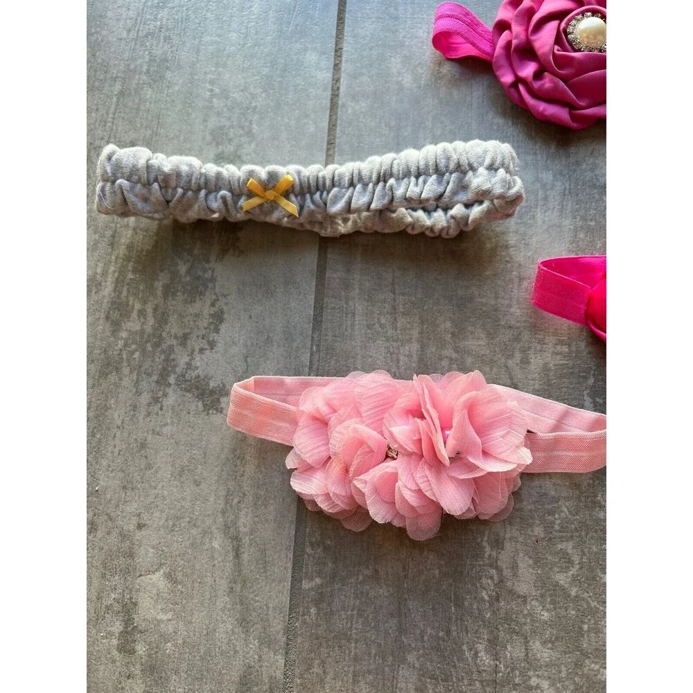 Infant Baby Newborn Toddler Girls Headbands Lot of 8 Multi Colors Flowers CUTE